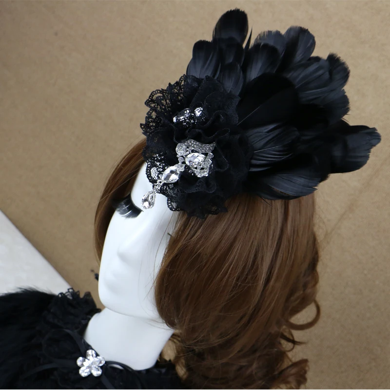 Женский головной убор с перьями из страз и кристаллами, украшение в виде цветка, подарок на свадьбу, заколки для волос, танцевальная Шпилька, головной убор