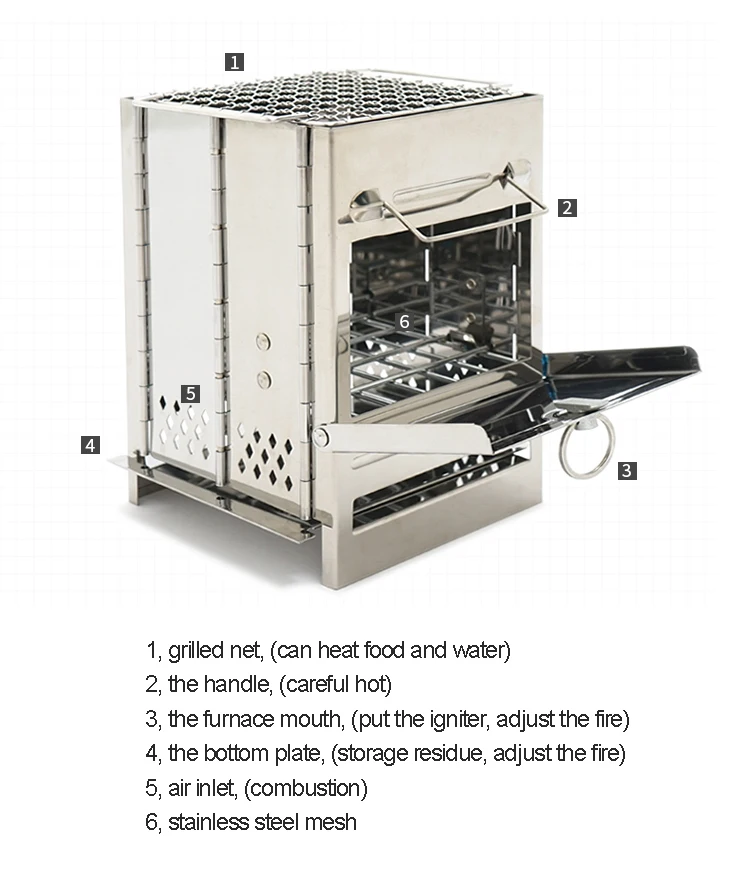 Мини-дровяная плита, переносная плита для горения, пожарные ямы, поварские печи, мини-печь для кемпинга, барбекю, рабочая, для рыбалки на открытом воздухе, теплое Отопление