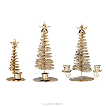 

Christmas Tree Candle Holder Metal Wire Stand Center Candlestick Ornaments Tabletop Centerpiece Wedding Decoration N10 Dropship