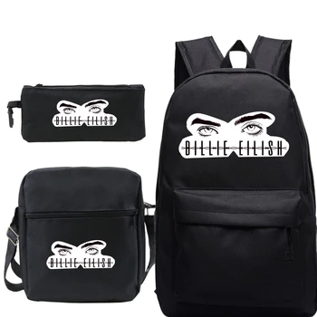 

Beautiful Students Billie Eilish Backpack School Bags Boys Girls Bookbag Surprise Gift(3pcs-set Backpack+shoulder Bag+pen Bag)