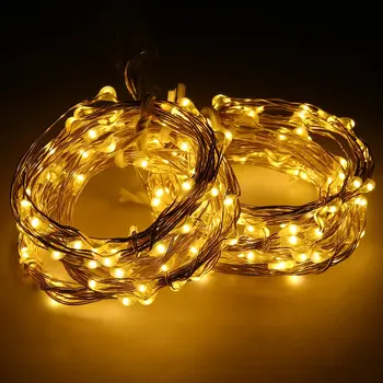 

1.2/2m Copper Wire LED Cabinet light Bedroom Bookcase Decoration flexible String lamp Christmas Wedding Party Indoor Lighting