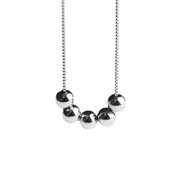 

4mm Ball 925 Sterling Silver Necklace For Women Box Chain Fine Jewelry Hypoallergenic