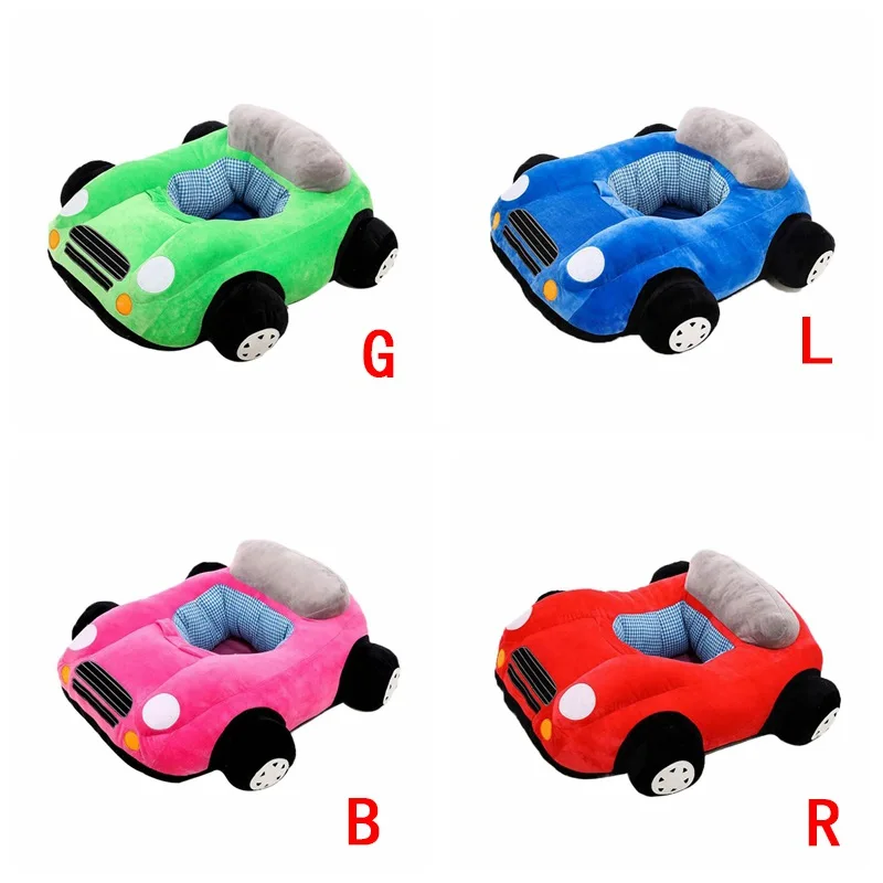 Infant Baby Sitting Chair Support Plush Support Seat Learning Sit Chair Toddler Cartoon Car-shaped Sofa