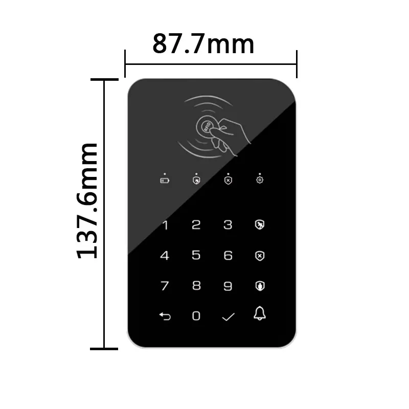 Wireless Keyboard Password Lock 433MHz Frequency EV1527 Encoding Method RFID Card Unlock Doorbell Function Easy Installation