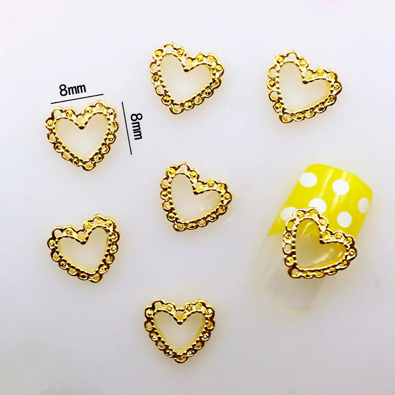 50pcs/pack Japan Metal Nail Accessories Kawaii Star Feather Heart Nail Parts DIY Charm Alloy Nail Supplies for Nail art