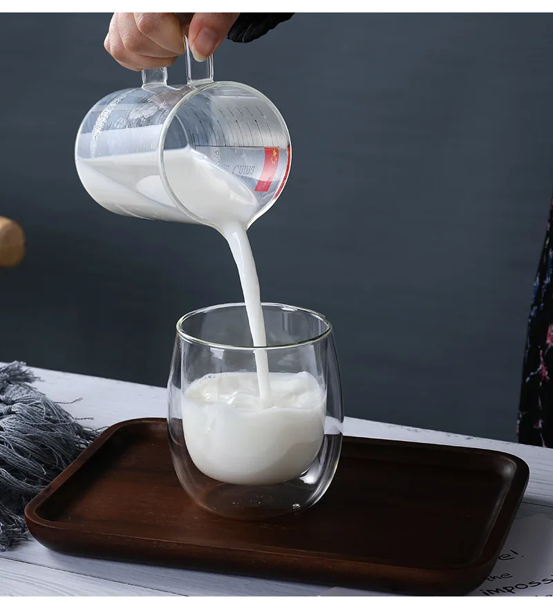 Прозрачная стеклянная кофейная кружка с двойными стенками капучино латте кофейная кружка для молока, для офиса послеобеденный чай фруктовый чай черный чай чайный пакетик чайная чашка
