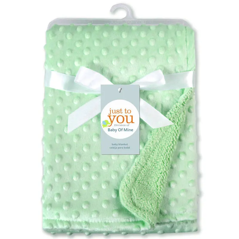 Детское одеяло s для новорожденных, детское теплое мягкое Флисовое одеяло, однотонный комплект постельных принадлежностей, Хлопковое одеяло, подгузники из муслина, аксессуары для комнаты - Цвет: Зеленый
