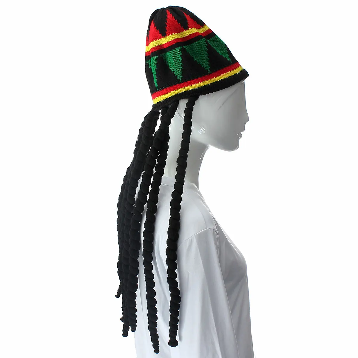 Новая повседневная мужская и женская вязаная шапка раста нарядное платье Вечерние хиппи берет дреды парик ямайский Боб Марли шляпа