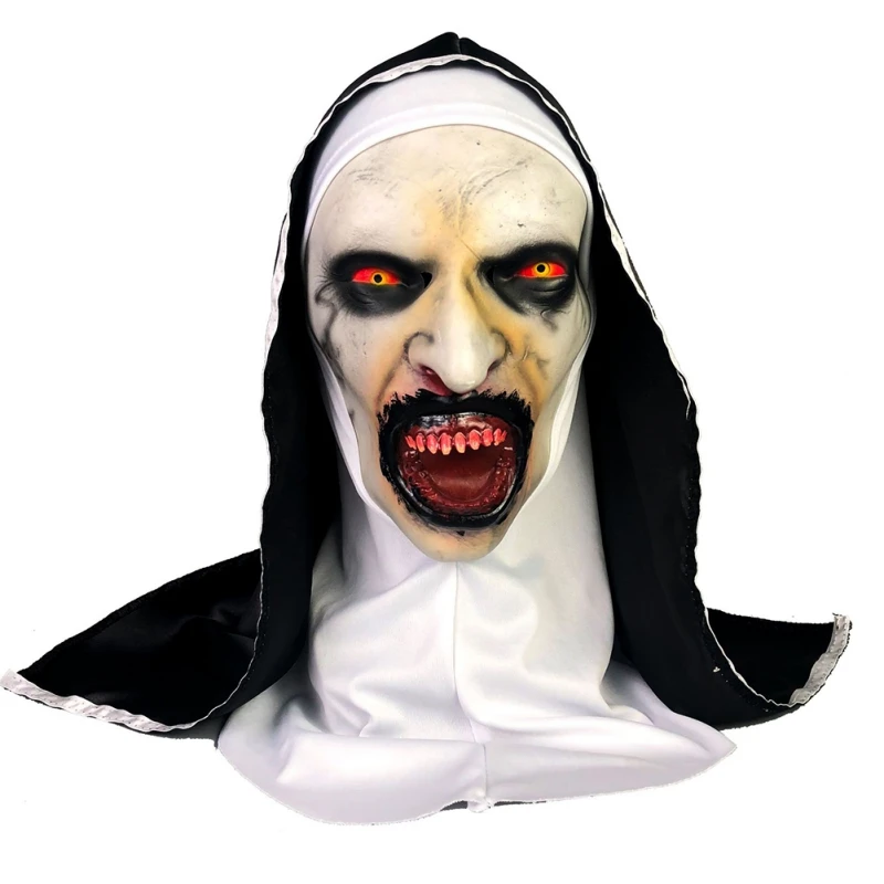 Horror Nun маска на Хеллоуин для косплея одеваются реквизит на Хэллоуин дом с привидениями фестиваль вечерние принадлежности - Цвет: B