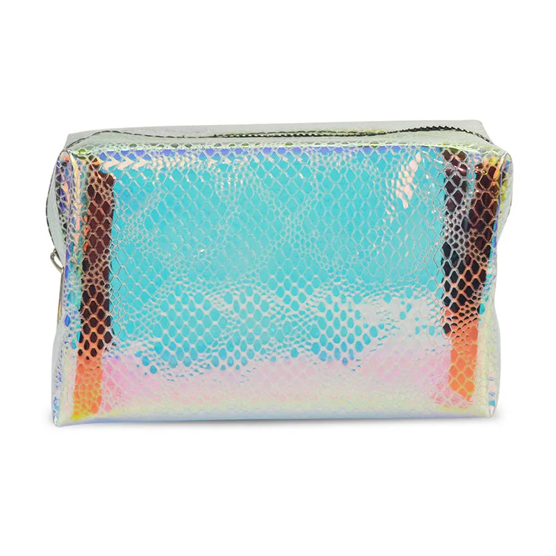 Snakeskin pattern YiCleaner косметичка для женщин макияж на молнии сумка для хранения ТПУ лазерный прозрачный косметический пакет водонепроницаемые туалетные сумки - Цвет: Snakeskin pattern