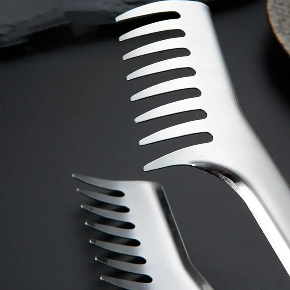 Comb-shaped Food Tongs Multifunctional BBQ Salad Spaghetti Clip Kitchen Tool