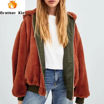 

Winter Women 2020 Coat Loose Long Sleeve Women Thick Warm Jacket Coat Hooded Women Bomber Coat Casaco Feminino Parkas