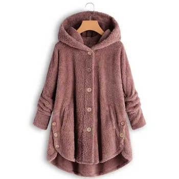 

Winter Women Plush Oversized Pink Hoodies Female Long Sleeve Sweet Cute Hooded Fluffy Hoodie Warm Sweatshirt Girls 3xl 4xl 5xl