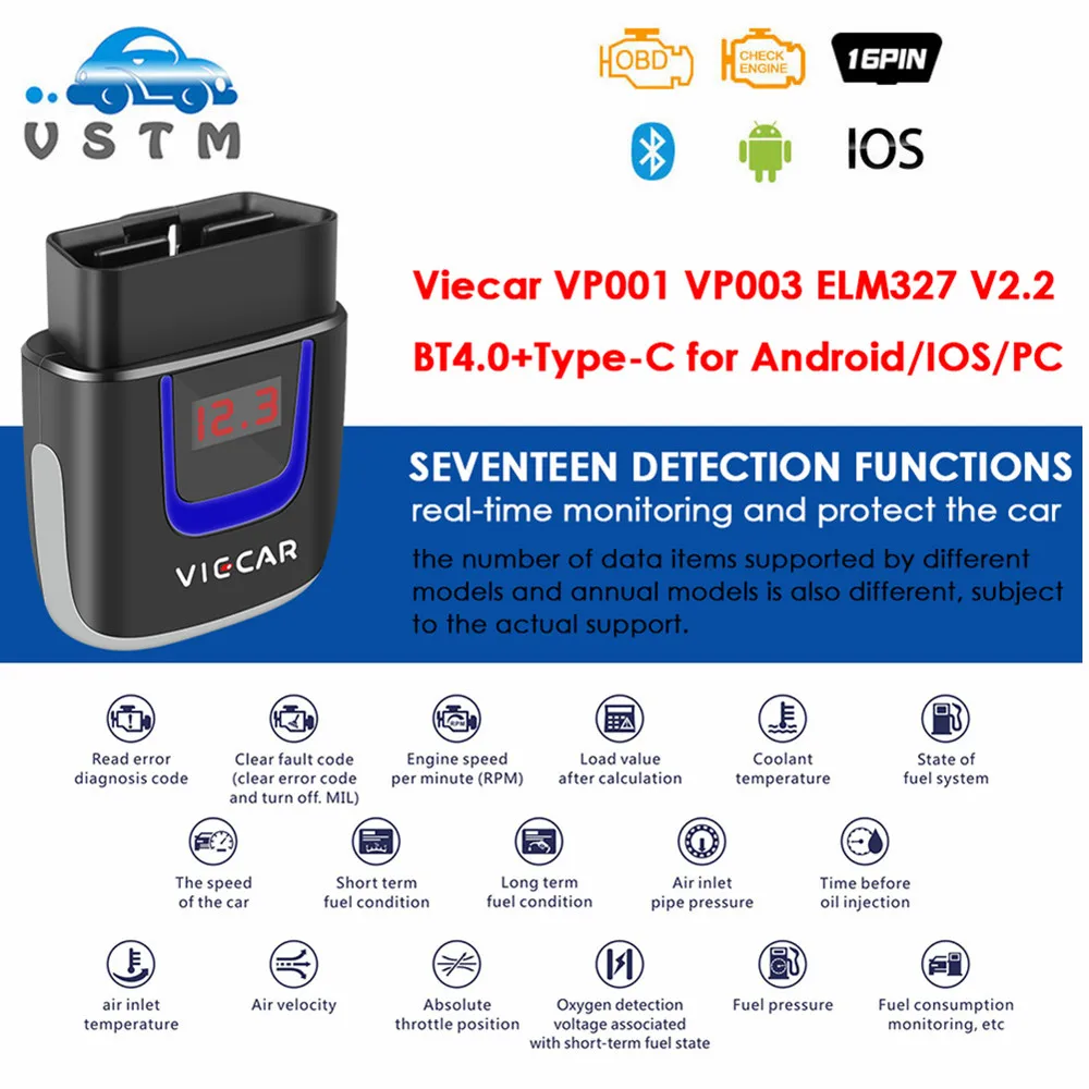 Диагностический сканер Viecar ELM327 V2.2 Wi-Fi Bluetooth 4 0 USB-сканер PIC18F25K80 для Android/IOS |