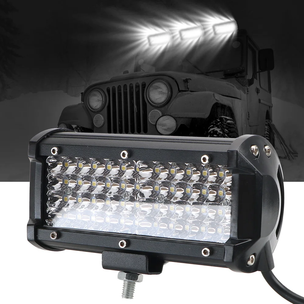 Super Bright 7 "144W 10800Lm Led Work Light 6000K Spotlight Led Light Per Trattori Bar Offroad Boat Car Truck Atv Suv 4X4