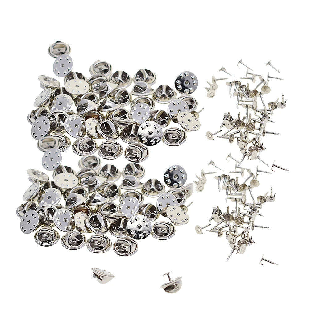 100 Sets Tie Tacks, Replacement Uniform Badge Comfort Fit Tie Tack Lapel Pin Backing