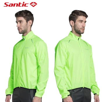 

Santic Men Bicycle Cycling Reflective Skin Coat Waterproof Jackets UPF30 Road Bike Anti-splashing Water Rain Raincoat