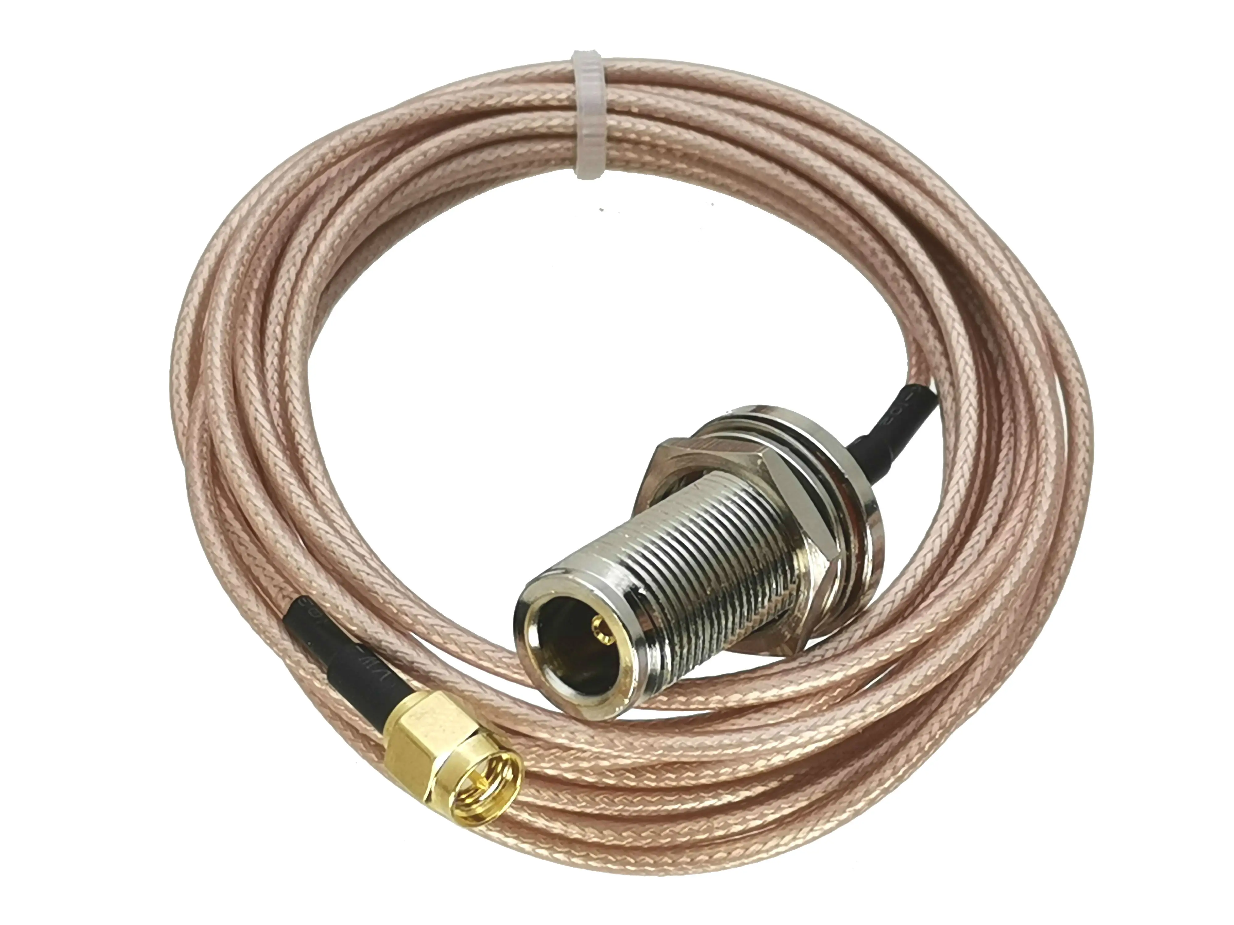 N female nut bulkhead to SMA male straight crimp RG316 cable RF jumper