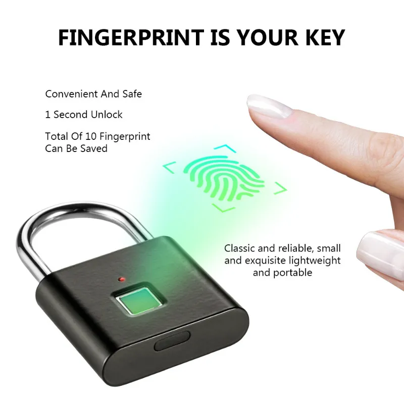 Умный Замок для путешествий с отпечатком пальца с принтом Candado Masterlock Cerradura Интеллектуальный умный дверной замок отпечатков пальцев