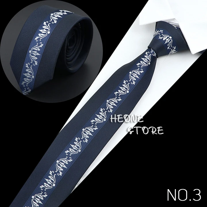 Neue Herren Luxus Krawatte Mode Jacquard Gewebt Dünne Dünne 6 cm Schwarz Blau Floral Paisley Krawatte Bankett Party hemd Geschenk – Detail 4