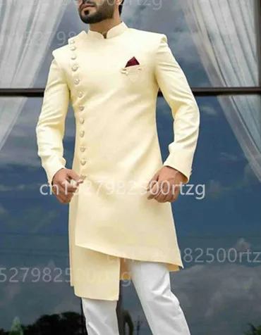 Ultimo Disegno Irregolare Lunga Giacca da Uomo Giacca Stile Indiano Sposo  uomo Vestito Da Cerimonia Nuziale 2 Pezzo Del Partito Smoking terno  masculino|Suits| - AliExpress