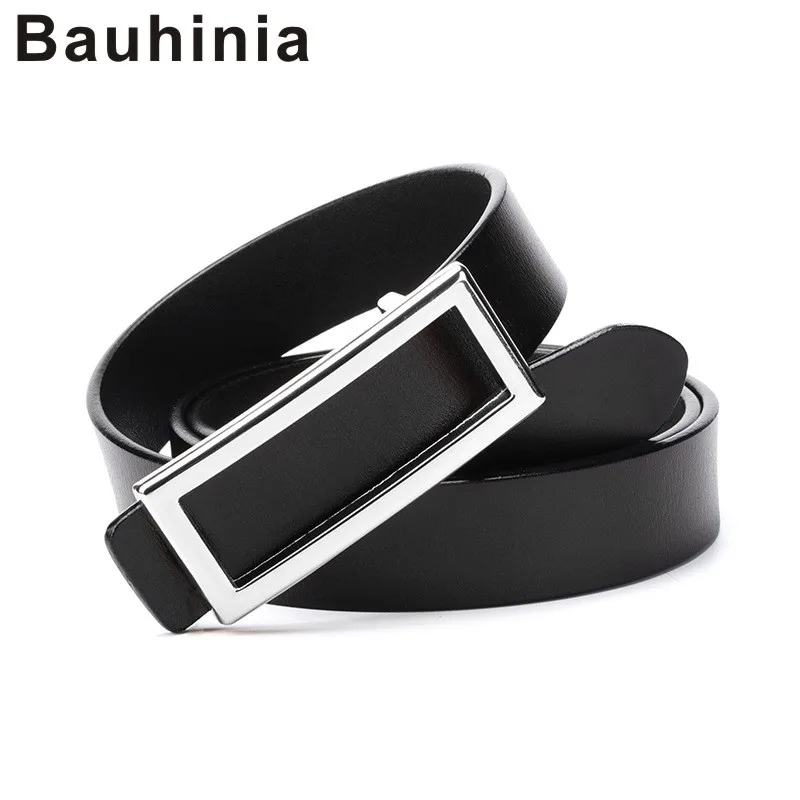 

Bauhinia brand ladies leather fashion all-match Korean version 100-115CM sweet fine alloy smooth buckle leather belt