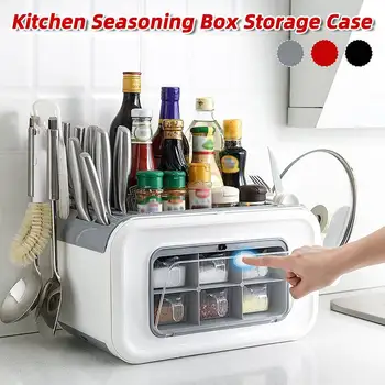 

Multifunctional Kitchen Cutlery Spice Seasoning Storage Box Rack Shelf Home Kitchen Knife Rack Lid Rack Storage Artifact Box