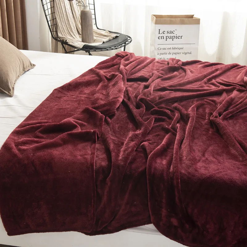 Однотонное Фланелевое флисовое зимнее одеяло для дома, путешествия, полиэстер, легкое теплое мягкое уютное одеяло, подарок для девочки 200x230