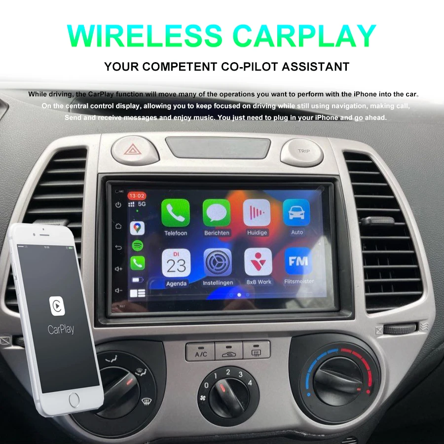OEM 9 Zoll Android 12.0 Radio für 2014-2017 Hyundai i20 RHD Bluetooth HD Touchscreen GPS Navigation Carplay USB Unterstützung 4G WIFI Lenkradsteuerung