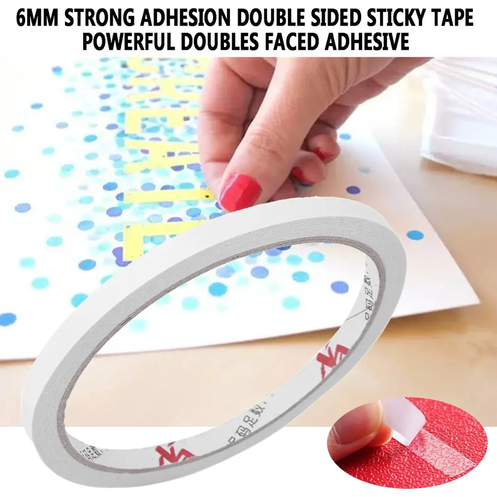 

6MM Super Strong Adhesion Double Sided Sticky Tape Home Office Powerful Doubles Faced Adhesive For Office Use