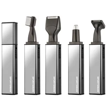Электрический триммер для волос в носу, Мужская аккумуляторная мини-бритва из нержавеющей стали для стрижки бакенбард и бровей