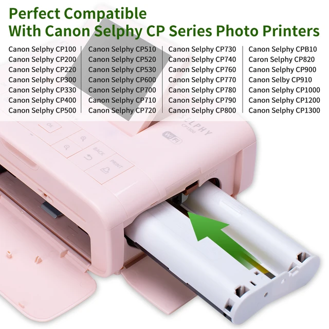 KP108IN 3 Ink Cartridges Compatible for Canon Selphy CP Photo Paper 4x6Selphy  CP1300 CP1200