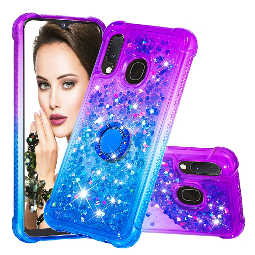 Роскошные градиента чехол «зыбучие пески» для samsung Galaxy A10 M10 A20 A30 A40 A50 A70 M20 A20E A9 A7 противоударный чехол