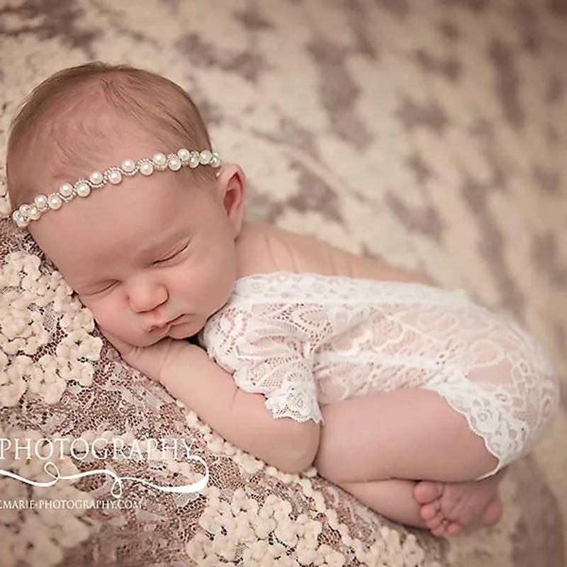 Nouveau-né bébé enfants enfants photographie dentelle siamois Robe nouveau-né photographie vêtements bébé cent jour Photo siamois