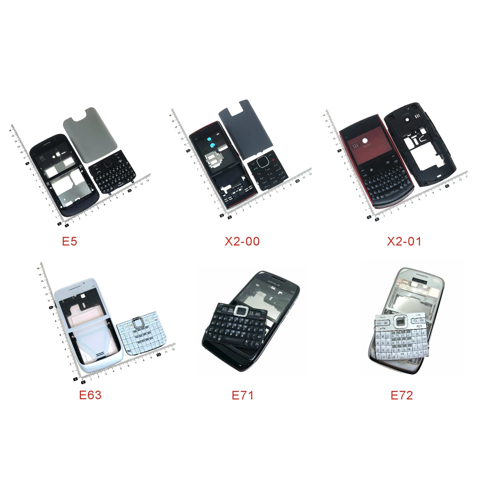 For Nokia E5 X2-00 X2-01 E63 E71 E72 Housing Front Faceplate Frame Cover Case Back cover battery door Keypad | Мобильные телефоны и