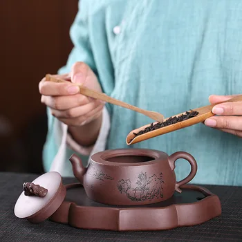 

Undressed ore purple clay yixing teapot handmade kung fu kettle teaware