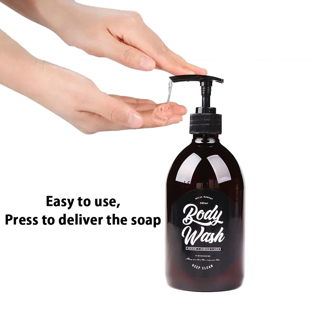 3-in-1-Set-Bathroom-Soap-Dispenser-500ml-Shampoo-Body-Wash-Hair-Conditioner-Bottle-Plastic-Storage