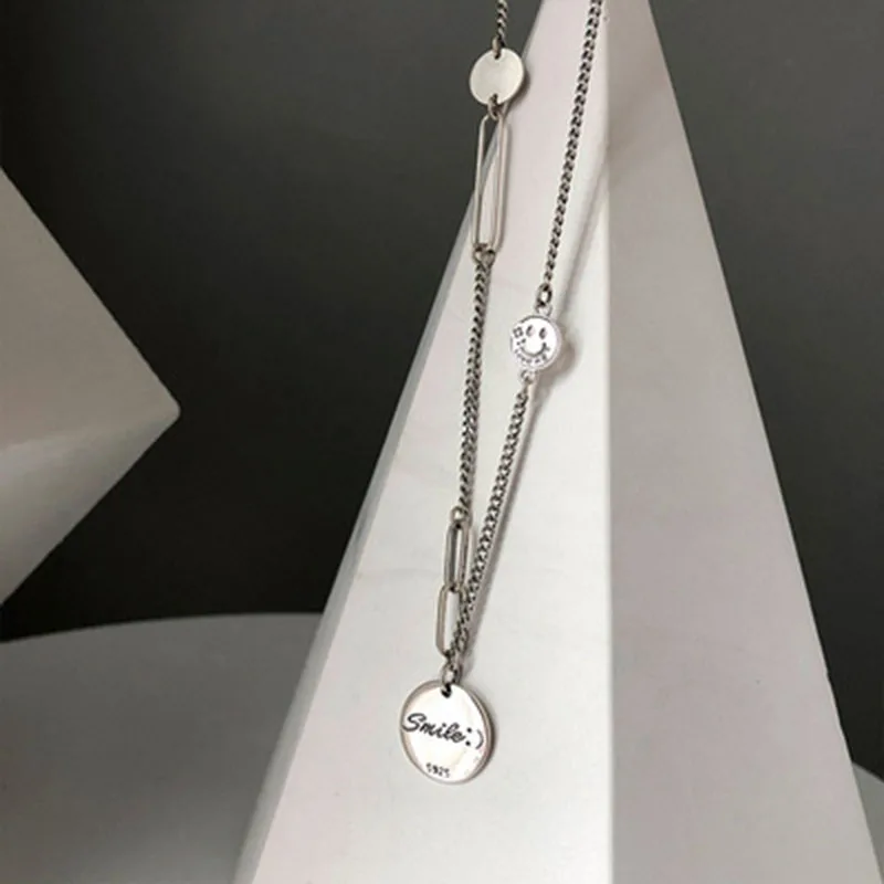 Mewanry 925 Sterling Silver Necklace for Women Star Smiley New Fashion Creative Design Party Thai Silver Jewelry Birthday Gifts - Image 4