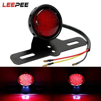 

LEEPEE Taillight Cafe Racer LED Motorcycle Tail Brake Stop Light For Chopper Bobber Moto Rear Lights DC 12V