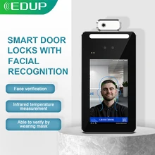 EDUP AI Thermal Camera Face Recognition Body Temperature Detect Monitoring Camera  Alarm Facial Access Control Time Attendance