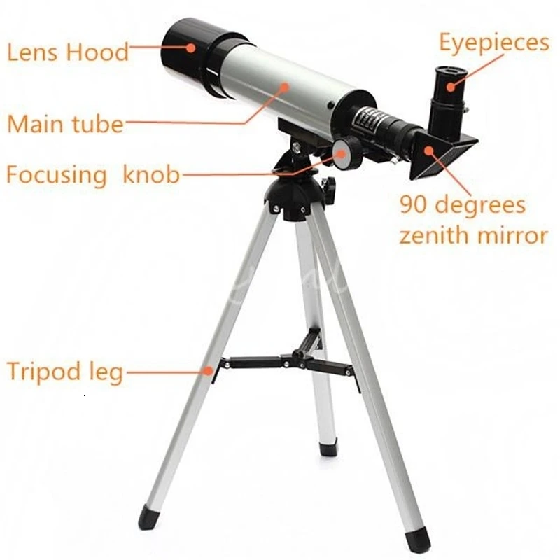 Telescópio profissional monocular astronômico com tripé f30070m