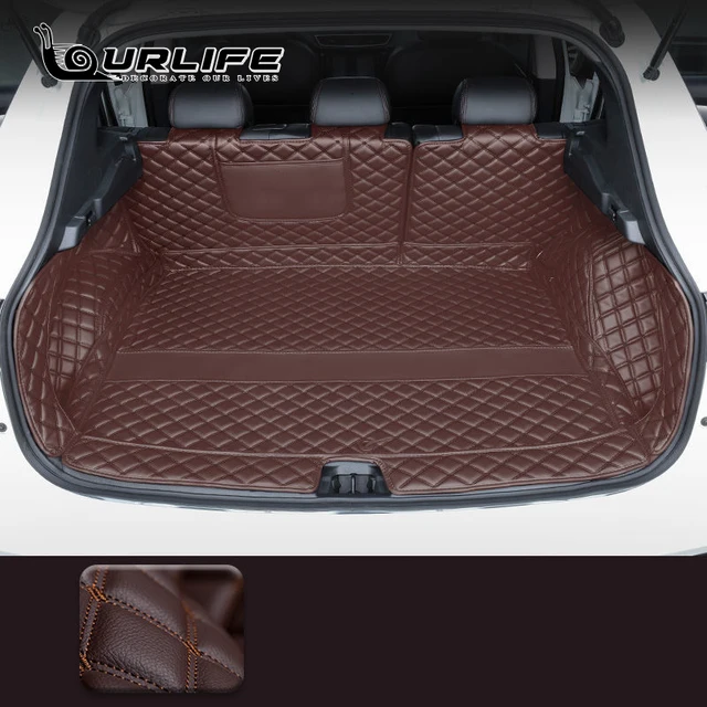 Leather For Mitsubishi Outlander 4WD 2WD 2013 2014 2015 2016 2017 2018 2019 2020 2021 Trunk mat mats Rug Carpet Accessories 5 Seats Brwon B