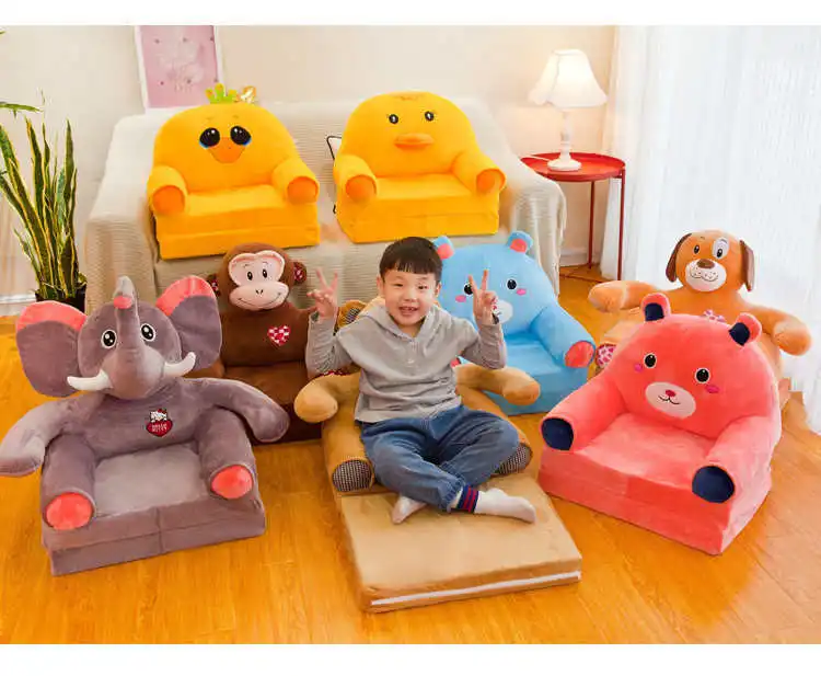 Детский диван, только чехол без наполнения, детское кресло с рисунком короны, аккуратные Детские обложки для дивана