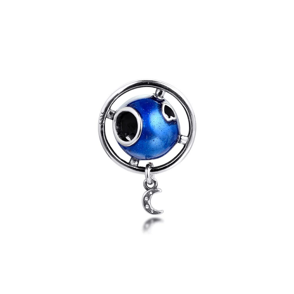 Planet Charm Original 925 Sterling Silver Beads Women Jewelry Bracciali Fai Da Te Fit Making Silver Charms Bead Rosario Kralen