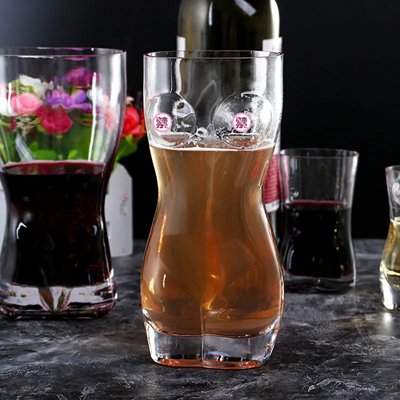 Creative heat resistant men's glass small wine cup household glass strong wine cup bar beer human body