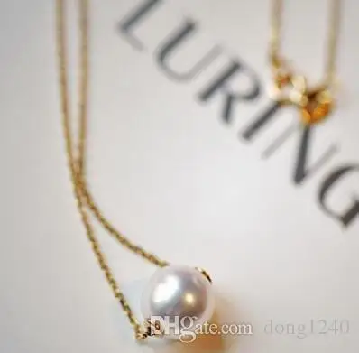 

Free Shipping Akoya 8-9mm 18k natural pearl necklace pendant