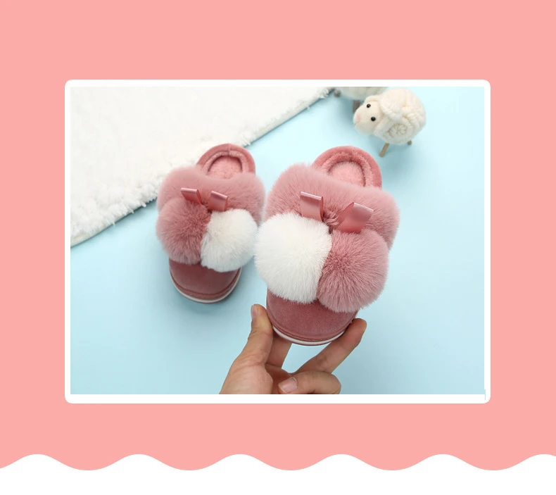 Тапочки для малышей; домашняя обувь для девочек; теплые хлопковые тапочки; Нескользящие мягкие плюшевые детские тапочки; зимняя обувь