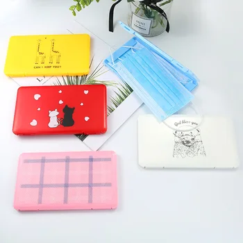 

Cartoon Portable Mask Storage Box Children Storage Bag Mask Respirator Storage Seal Box Stationery Case Dustproof For Home