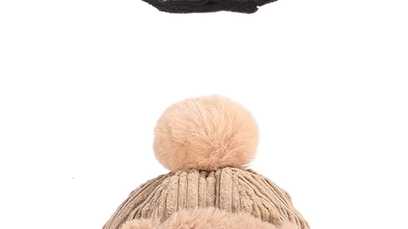 Детская зимняя шапка для девочек, вязаная шляпа теплая детская хлопковая шапка с помпоном для мальчиков, детская мягкая шапка с ушками для улицы для зимы