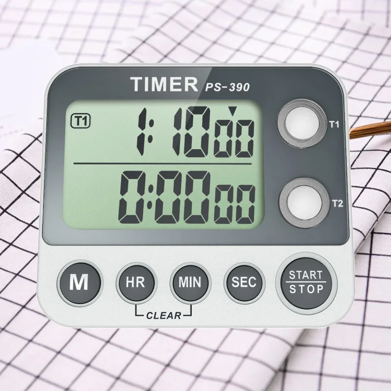 Электронный цифровой кухонный секундомер, роскошный таймер, портативный 1/100 сантисекундный цифровой таймер, портативный 2 группы таймеров обратного отсчета